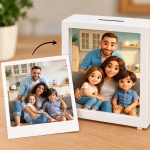 Retrato personalizado a partir de tu foto en hucha