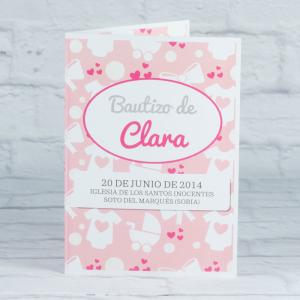 Tarjeta para bautizos personalizada