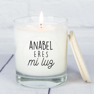 Vela personalizada con mensaje