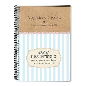 Cuaderno firmas boda con texto