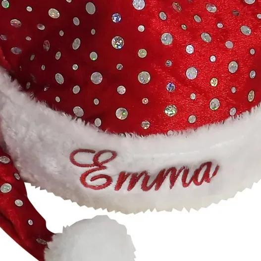 Gorro bordado de Pap&aacute; Noel con brillos (Vista alternativa)