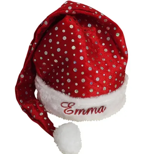 Gorro bordado de Pap&aacute; Noel con brillos (Idea de regalo original)