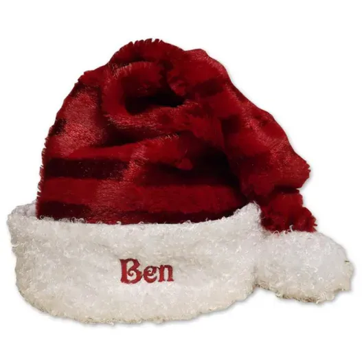 Gorro de Pap&aacute; N&ouml;el rayas bordado
