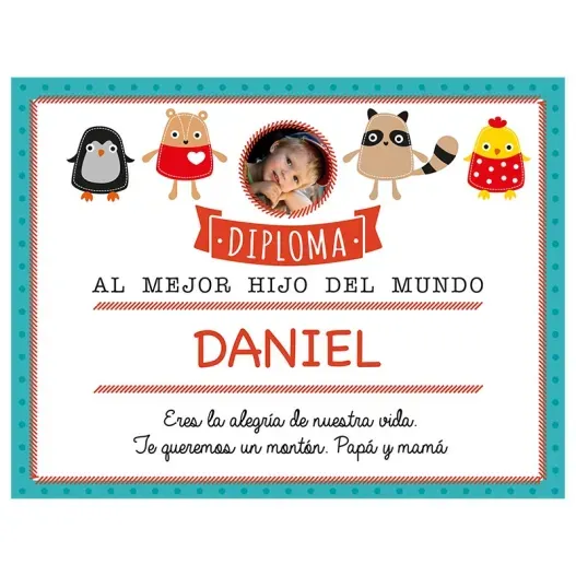 Diploma para el mejor hijo con foto (Vista alternativa)