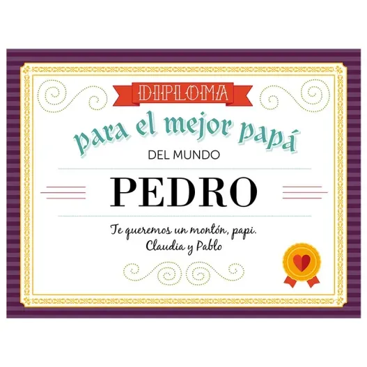 Diploma para el mejor pap&aacute; personalizado (Vista alternativa)