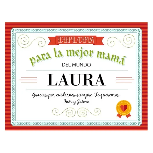 Diploma para la mejor mam&aacute; personalizado (Vista alternativa)