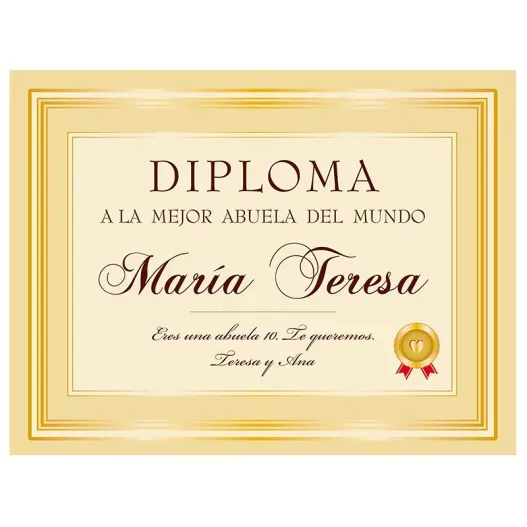 Diploma personalizado (Detalle de presentación)