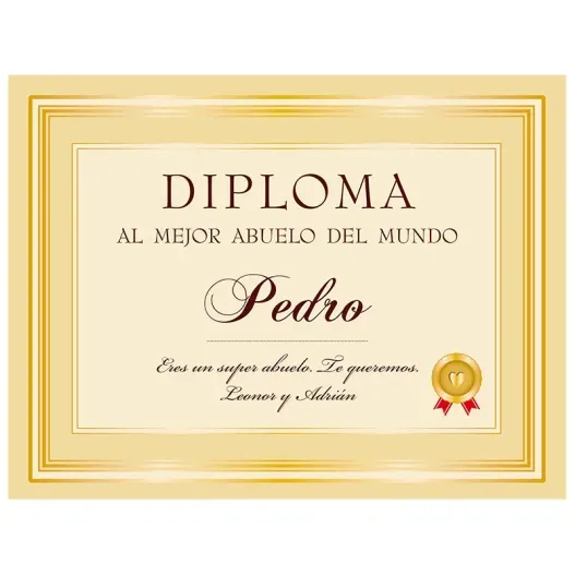 Diploma personalizado al mejor abuelo (Vista alternativa)