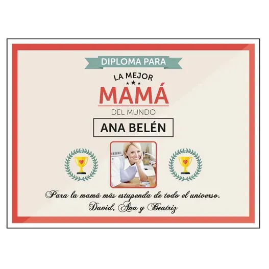 Diploma personalizado mejor mam&aacute; (Vista alternativa)