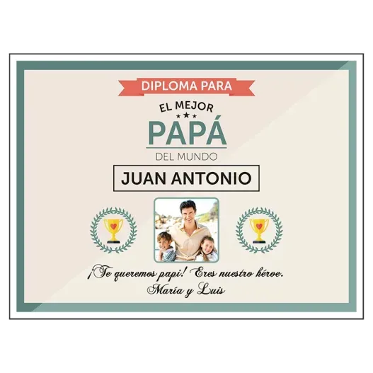 Diploma personalizado mejor pap&aacute; (Vista alternativa)