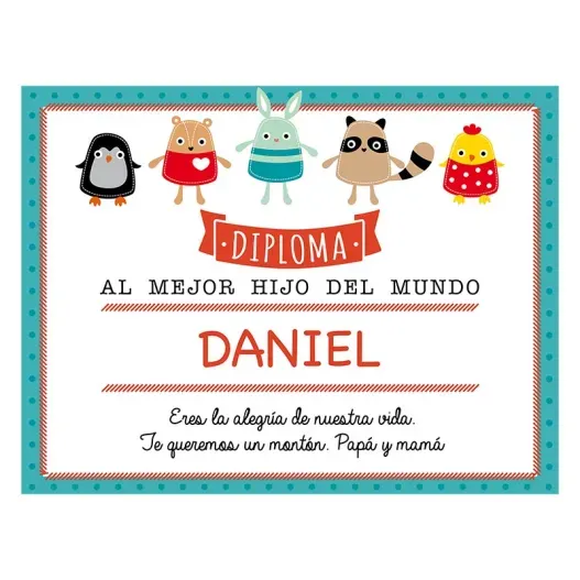 Diploma personalizado para el mejor hijo (Idea de regalo original)