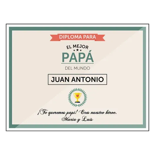 Diploma personalizado para el mejor pap&aacute; (Vista alternativa)