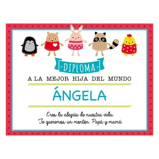 Diploma personalizado para la mejor hija (Vista alternativa)