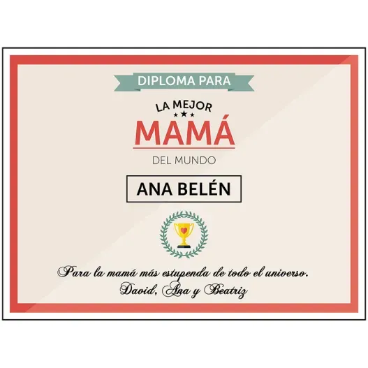 Diploma personalizado para la mejor mam&aacute; (Vista alternativa)