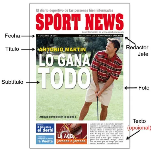 Falsa portada de peri&oacute;dico para &eacute;l (Foto de catálogo)