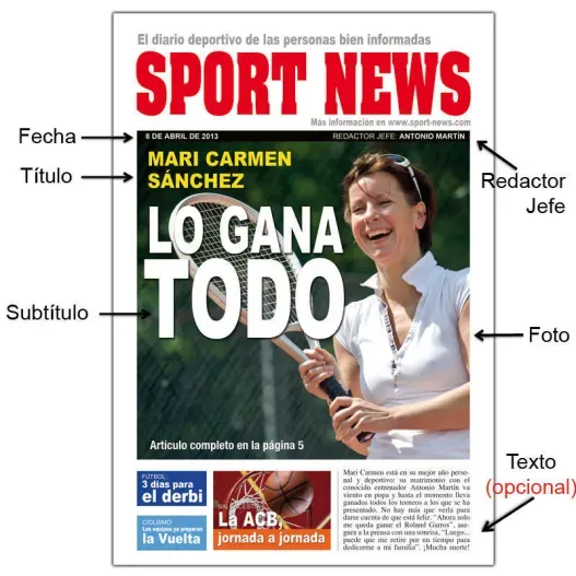 Falsa portada de peri&oacute;dico para ella (Vista alternativa)