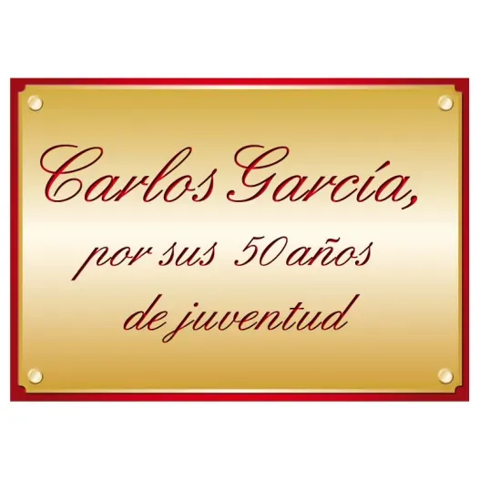 Placa conmemorativa personalizada (Idea de regalo original)