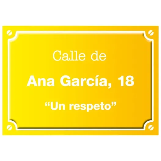 Placa de calle "18 a&ntilde;os" personalizada (Idea de regalo original)