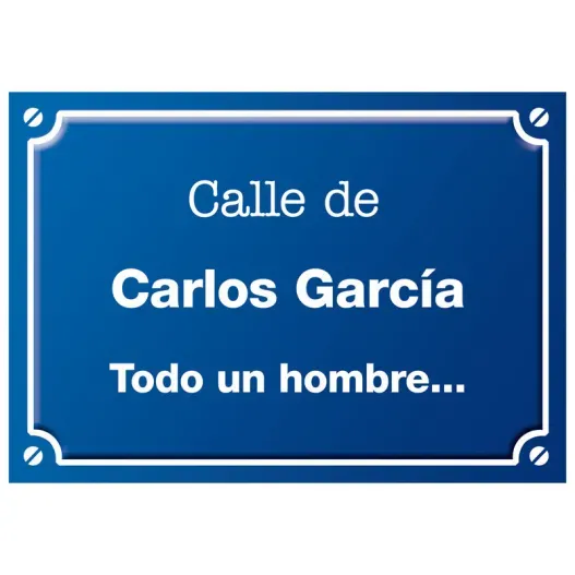 Placa de calle "18 a&ntilde;os" personalizada (Detalle de presentación)