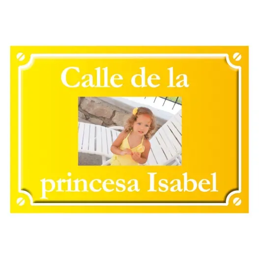 Placa de calle infantil con foto (Vista alternativa)