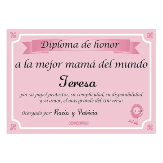Diploma a la mejor madre del mundo (Vista alternativa)