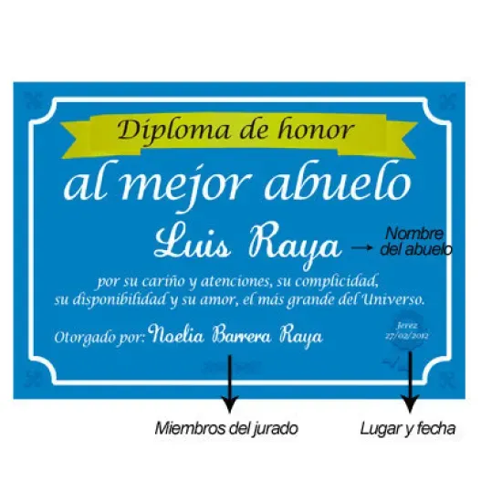 Diploma al mejor abuelo del mundo (Idea de regalo original)