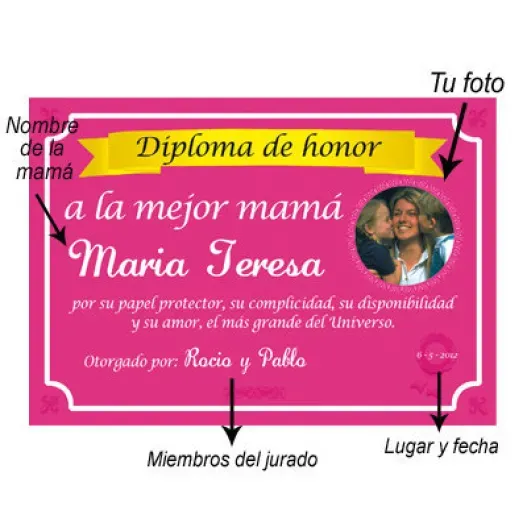 Diploma para la mejor Madre con foto (Vista alternativa)