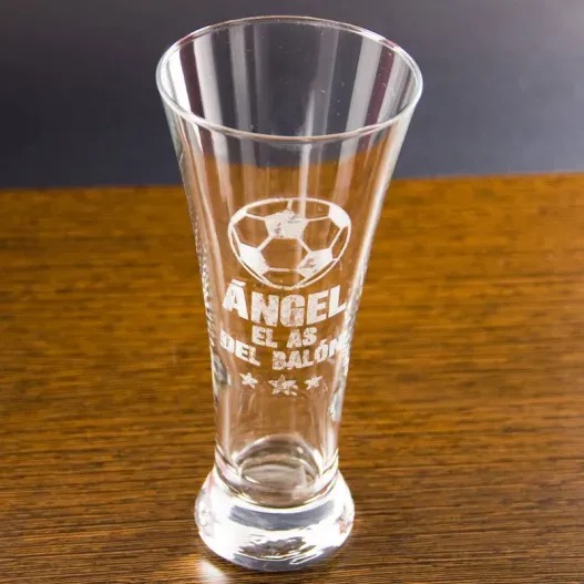 Copa de cerveza "El as del bal&oacute;n" (Vista alternativa)
