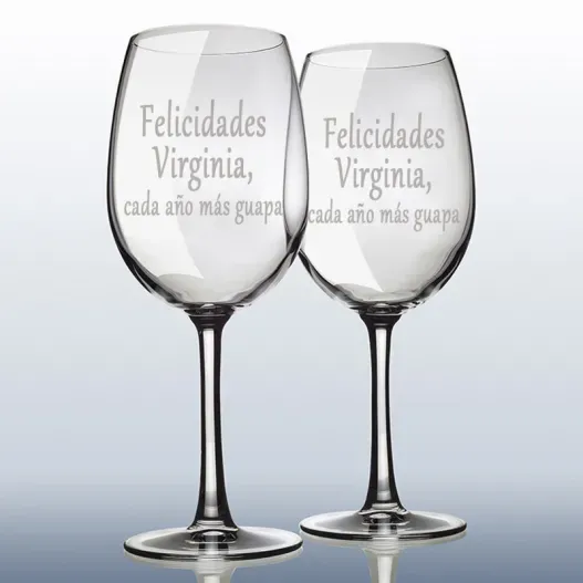 Copas de vino 'cumplea&ntilde;os mujer' (Foto de catálogo)