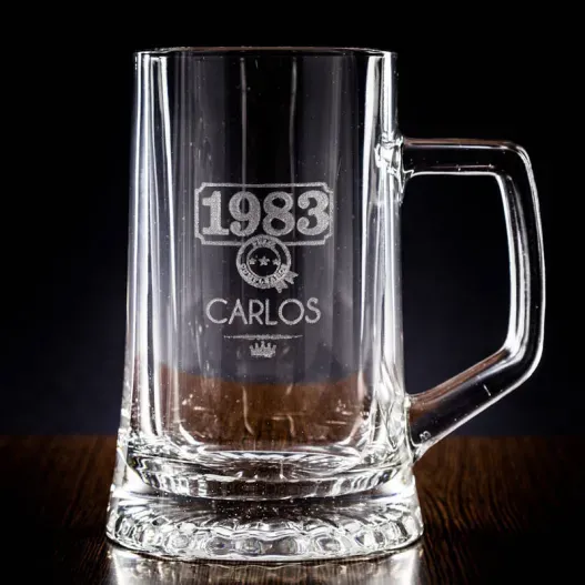 Jarra de cerveza a&ntilde;o de nacimiento con estuche (Idea de regalo original)