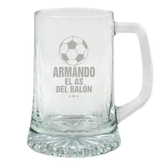 Jarra de cerveza "El as del bal&oacute;n" (Foto de catálogo)