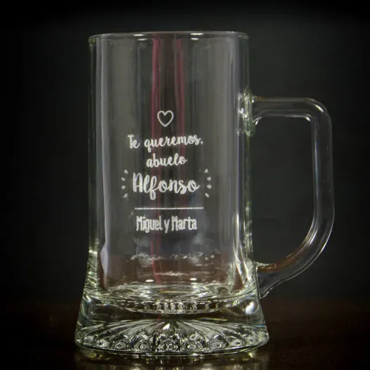 Jarra de cerveza para abuelo con estuche madera (Idea de regalo original)
