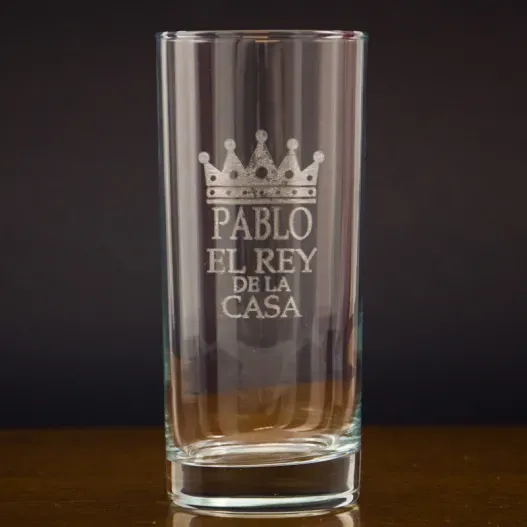 Vaso de whisky alto grabado para el rey de la casa (Idea de regalo original)