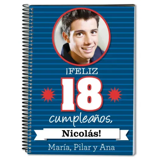 Cuaderno 18 a&ntilde;os personalizado (Vista alternativa)