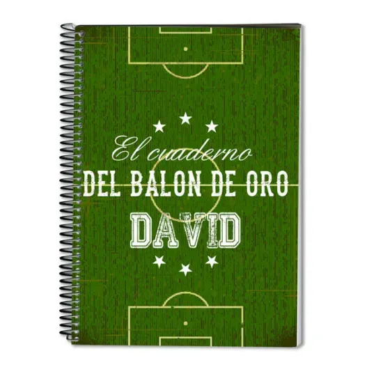 Cuaderno Bal&oacute;n de Oro personalizado