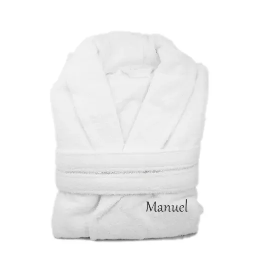 Albornoz personalizado para hombre (Detalle de presentación)