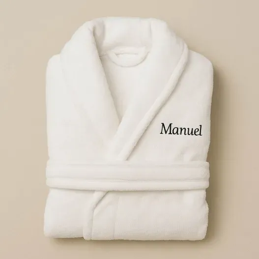 Albornoz personalizado para pareja (Detalle de presentación)