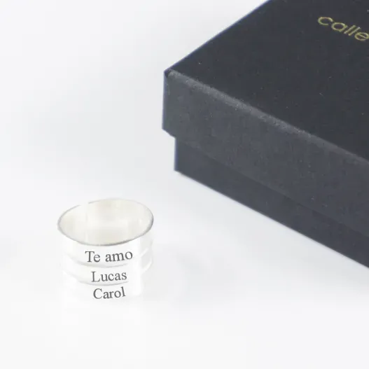Anillo de plata personalizado '3 bandas'