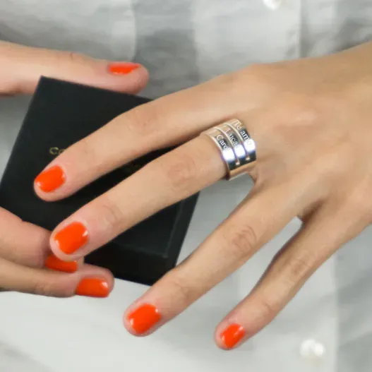 Anillo de plata personalizado '3 bandas' (Idea de regalo original)