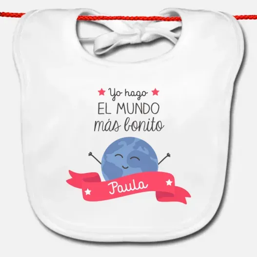 Babero personalizado el mundo m&aacute;s bonito