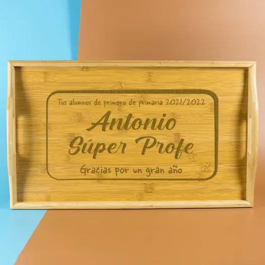 Bandeja personalizada para profesores (Detalle de presentación)