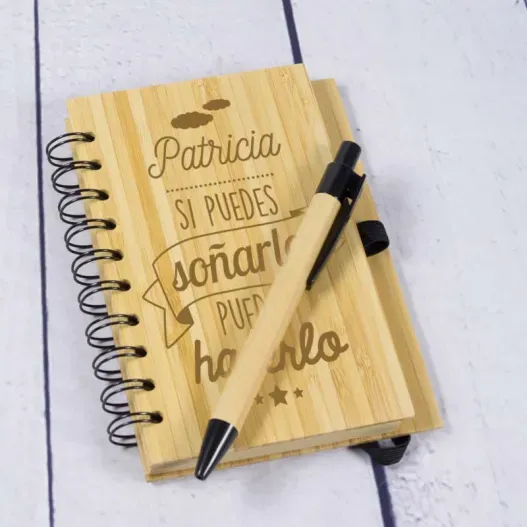 Bloc de notas grabado Si puedes so&ntilde;arlo... (Idea de regalo original)