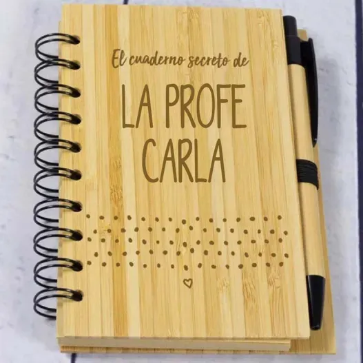 Bloc de notas secreto personalizado (Detalle de presentación)