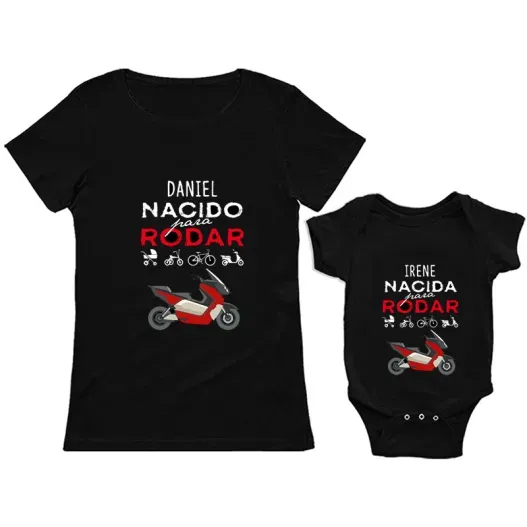 Body o camiseta personalizada 'Nacido para rodar' (Vista alternativa)
