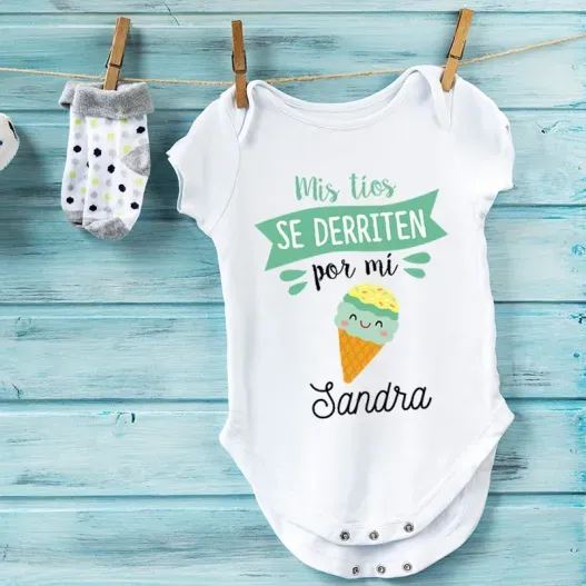 Body personalizado mol&oacute;n 'Se derriten' (Detalle de presentación)