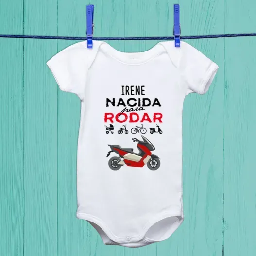 Body personalizado 'Nacido para rodar' (Vista alternativa)