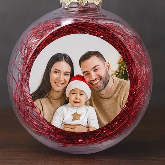 Bola de Navidad personalizada con relleno (Opción de grabado)