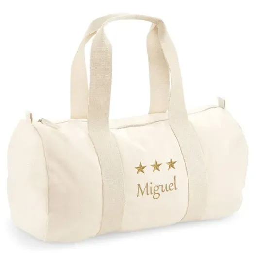 Bolsa de deporte BIO bordada con estrellas (Idea de regalo original)