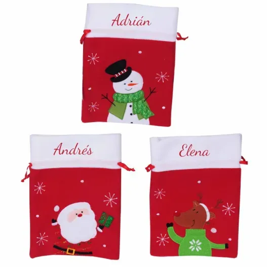 Bolsa de regalo de Navidad bordada