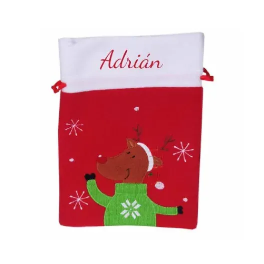 Bolsa de regalo de Navidad bordada (Detalle de presentación)